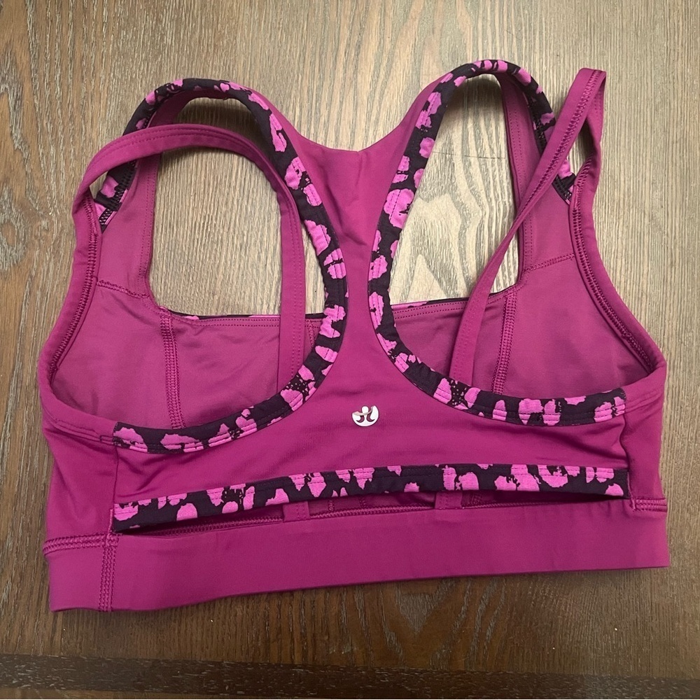 Lululemon Athletica Purple Pink Sports Bra with Leopard Print - Picture 6 of 6